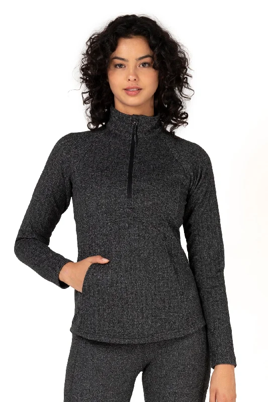 Alpine 1/4 Zip Double Brushed Jacquard Sweater Notch Collar Peter Pan Collar Cowl Neck