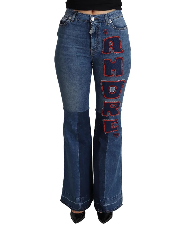 Dolce & Gabbana Women's Amore Flare Jeans - Blue Chic Vintage-Inspired Denim Jeans