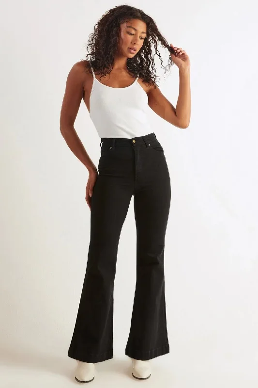 Rolla's Eastcoast Flare Jeans / Galactic Black Casual Straight-Leg Jeans