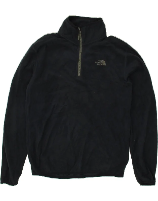 THE NORTH FACE Mens Zip Neck Fleece Jumper Small Navy Blue Polyester Layered Multi-layer Single Layer