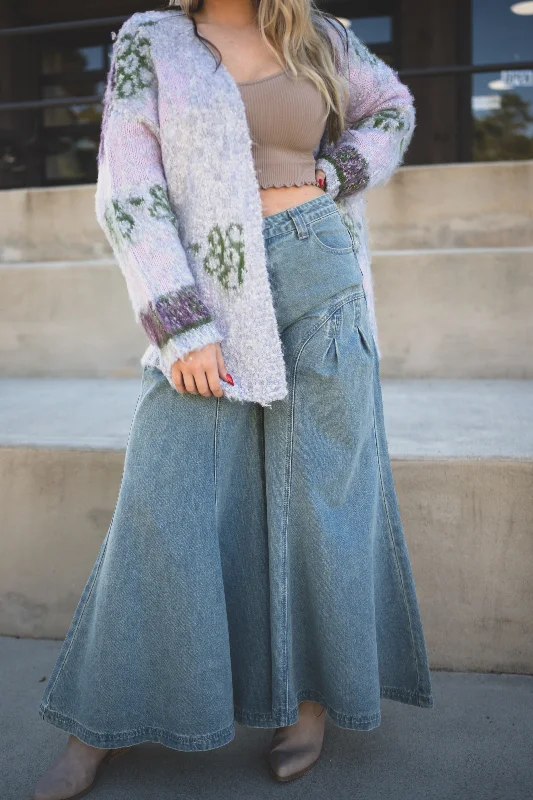 Rustic Sky Wide Leg Jeans Chic Cropped Jeans