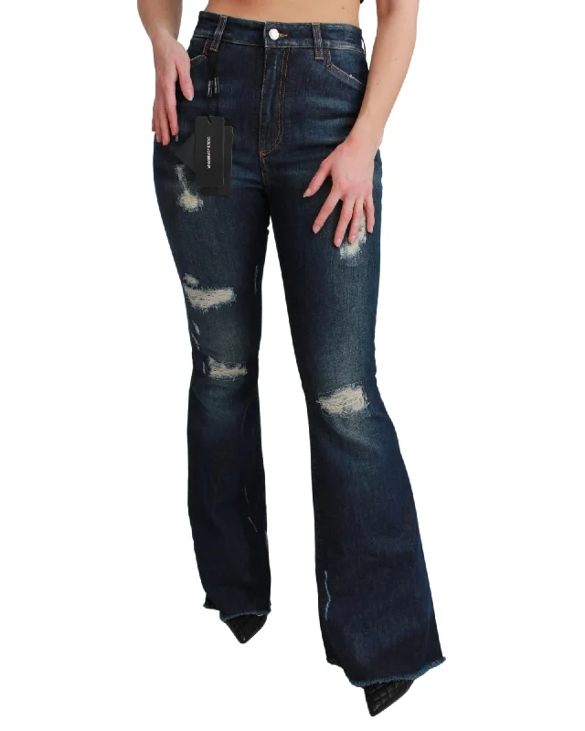 Denim Flared Jeans Trendy Layered Pocket Jeans