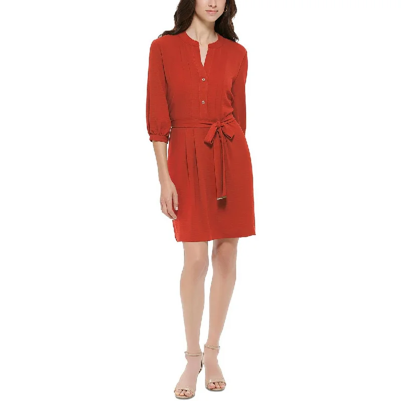 Womens Pleated Polyester Mini Dress Cozy Jersey Mini Dress