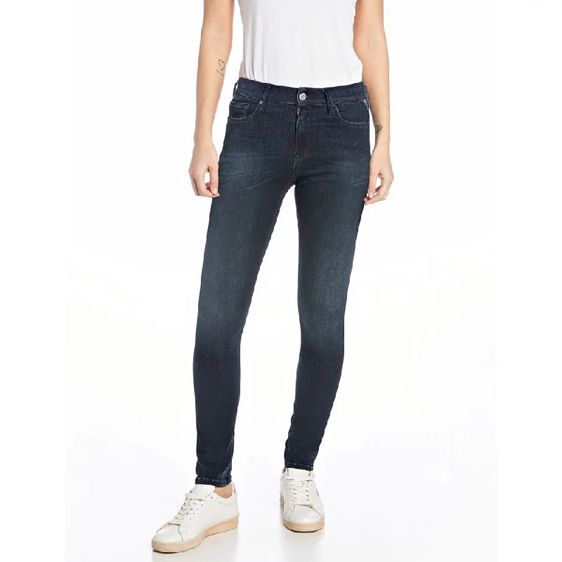 Replay Whw689 41A 401 Jean 007 Blue Stylish High-Rise Mom Jeans