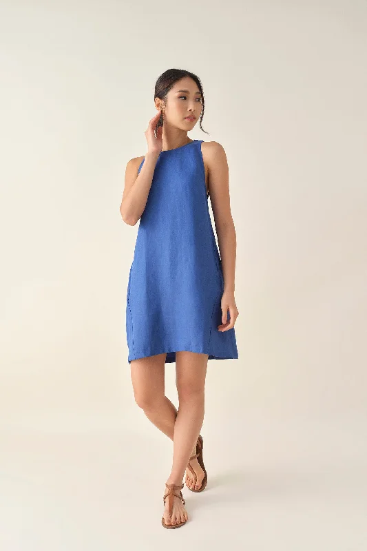 Cutout Mini Dress - Marine Comfortable Polka Dot Mini Dress