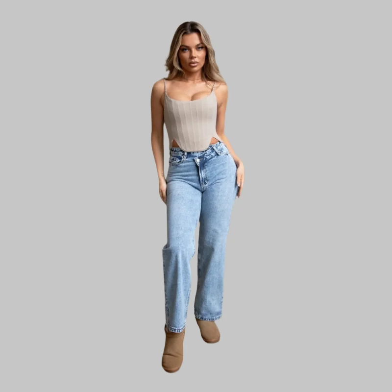 TIC TOC - Jazlyn - Denim Straight Jeans Comfortable Straight-Legged Denim