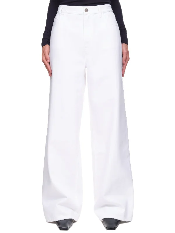 High Waist Wide Leg Jeans (221-W317-10032-0010-WHITE) Trendy Skinny High-Waist Jeans