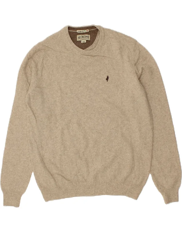 MARLBORO CLASSICS Mens Crew Neck Jumper Sweater XL Beige Stylish Fashionable Trendy