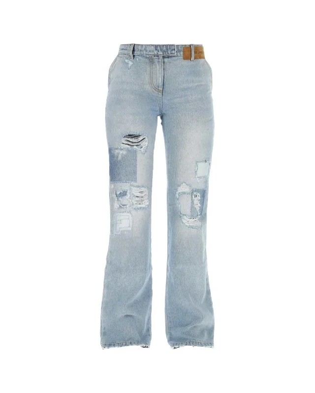 Stylish Womens Jeans by Palm Angels Chic Faded Blue Jeans