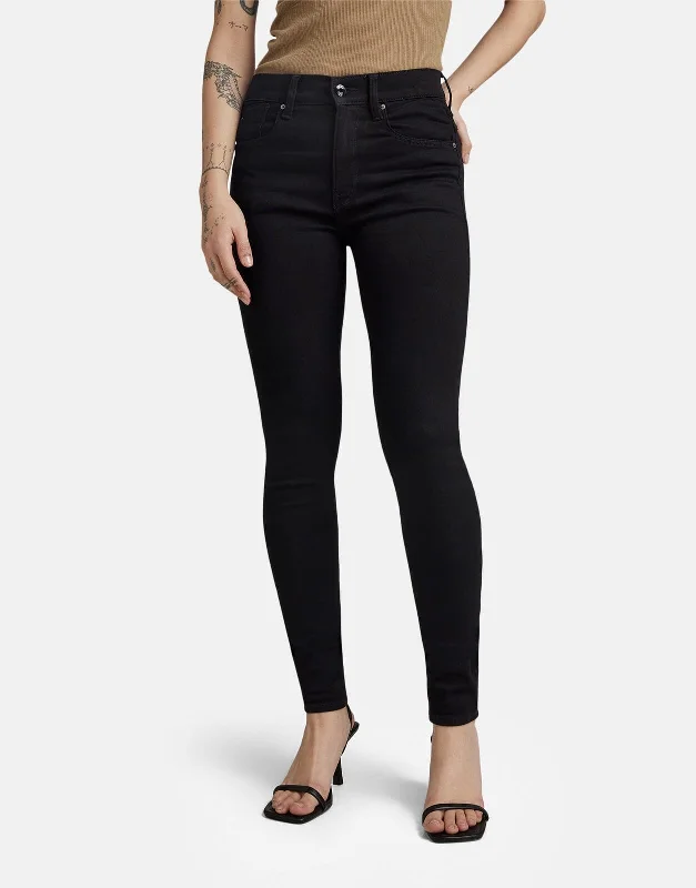 G-Star RAW Lhana Skinny Jeans Pitch Black Comfortable Low-Rise Jeans