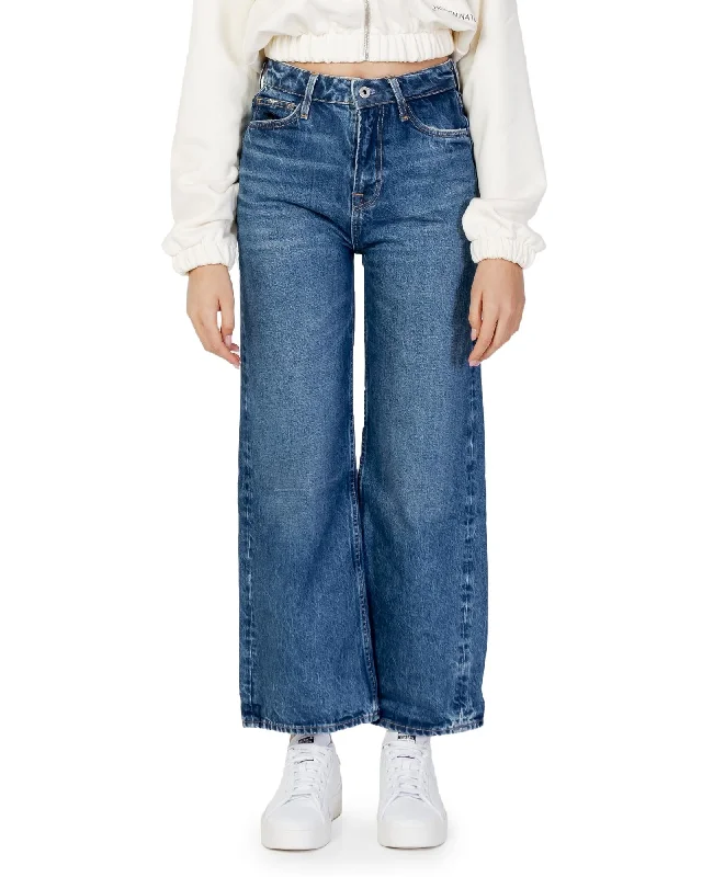 Pepe Jeans Wide Leg Jeans for Women Comfortable Dark Wash Jeans