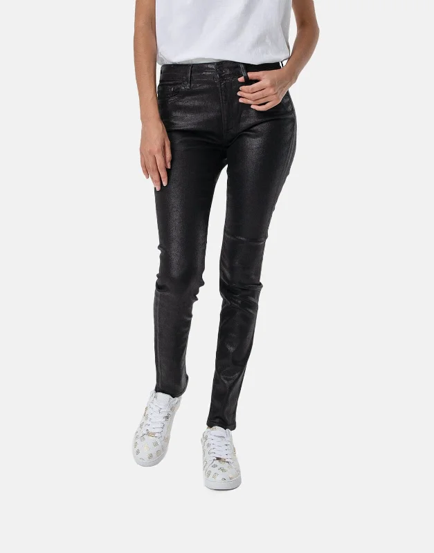 Replay Luzien High Waist Black Skinny Jeans Stylish Shredded Denim Jeans