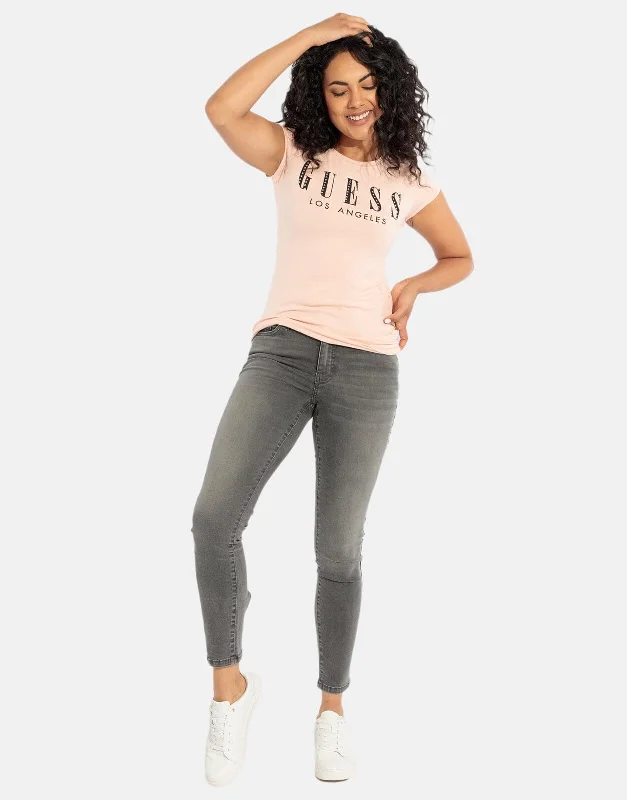 Guess Sexy Curve Grey Wash Jeans Elegant Raw Hem Jeans