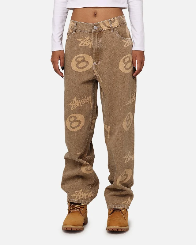 Stussy Stock 8 Ball Jeans Tan Denim Chic Cropped Jeans