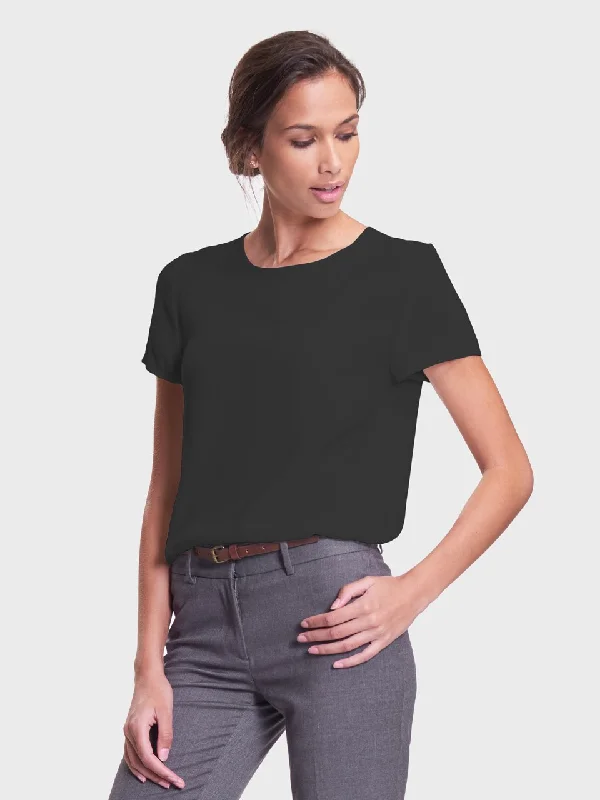 Ladies' Shell Blouse - Black Versatile Layering Blouse