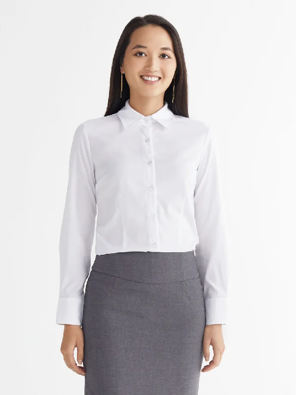 Ladies' Classic Blouse - White Classic Minimalist Blouse