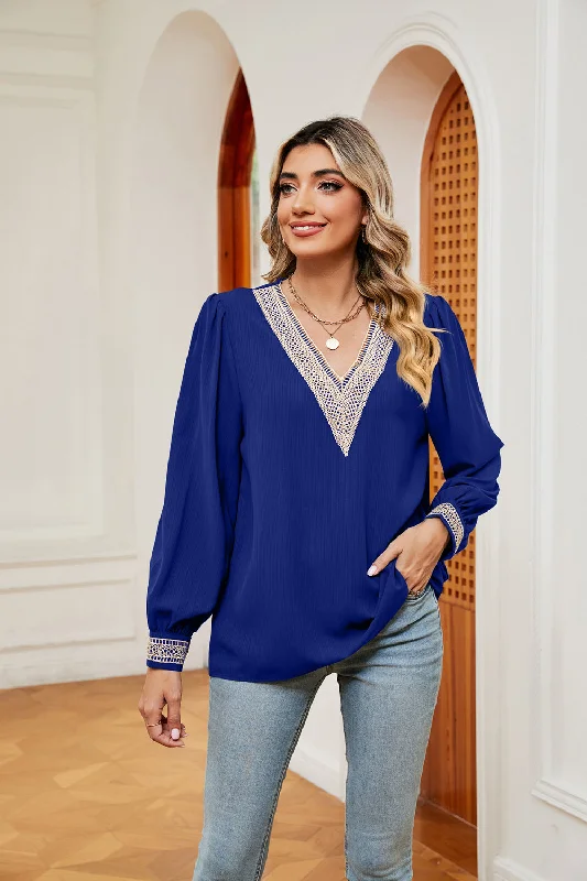 Contrast Puff Sleeve Blouse Playful Puff Blouse