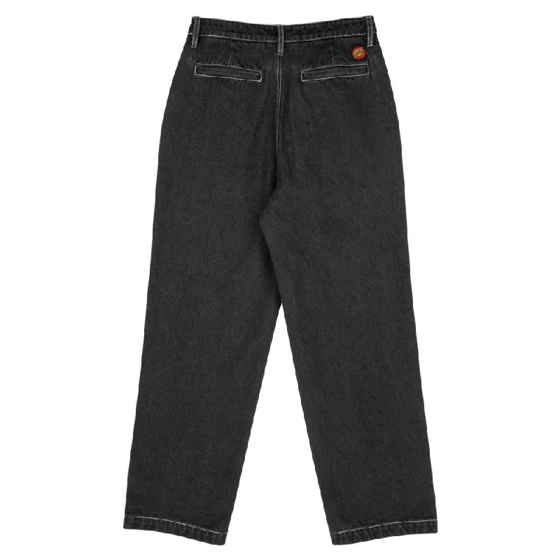 Santa Cruz Womens Pant Nolan Slouch - Black Wash Denim Casual Sweatpants Style