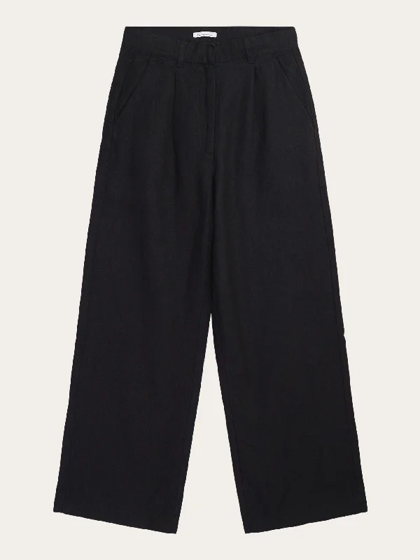 Loose natural linen pants - Black Jet Fashionable Jogger Pants