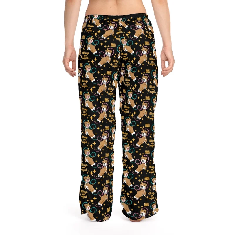 ONE SIZE Women's Pajama Pants: All Dogs Are Magical Piticorn Elegant High-Waist Pants