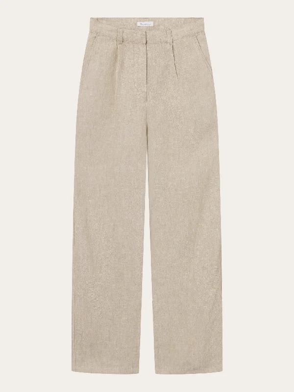 Loose natural linen pants - Light feather gray Elegant Dress Pants