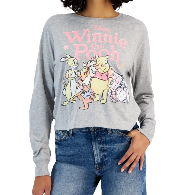 DISNEY - The Pooh Long-Sleeve Blouse Side Tie Blouse