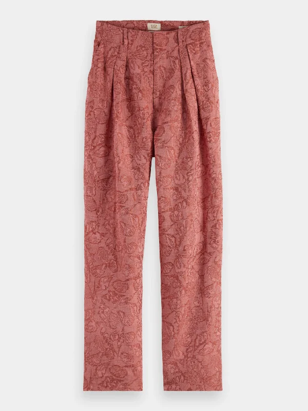 Faye shell jacquard pants Trendy Tapered Pants