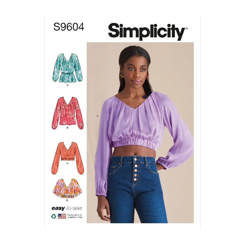 Simplicity Pattern SS9604 Misses' Blouses Peter Pan Collar Blouse