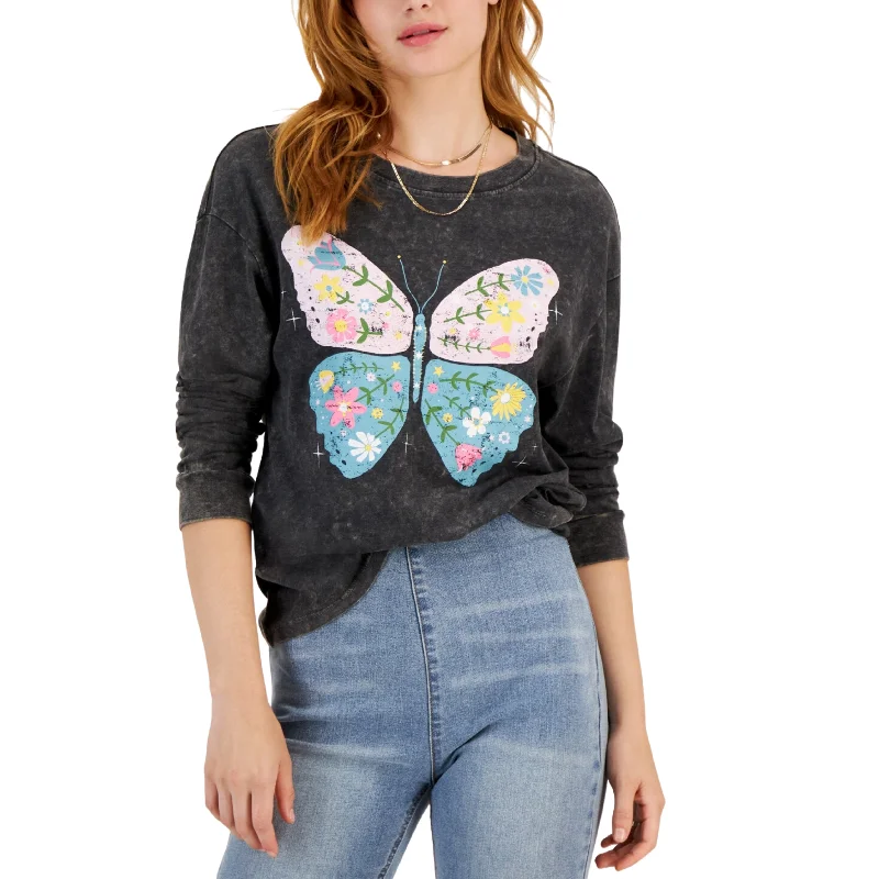 REBELLIOUS ONE - Butterfly Long-Sleeve Blouse Loose Oversized Blouse