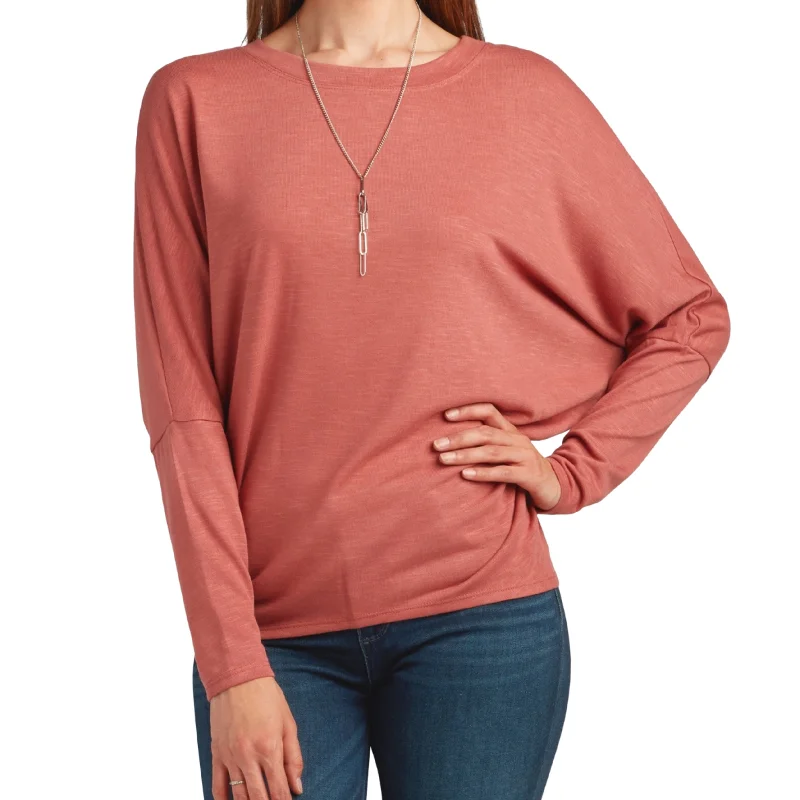 BCX -  Dolman-Sleeve Scoop-Neck Blouse Elegant Office Blouse