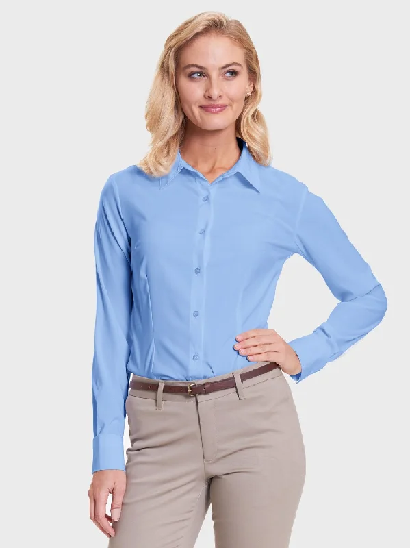 Ladies' Classic Blouse - Peri Blue Feminine Pastel Blouse