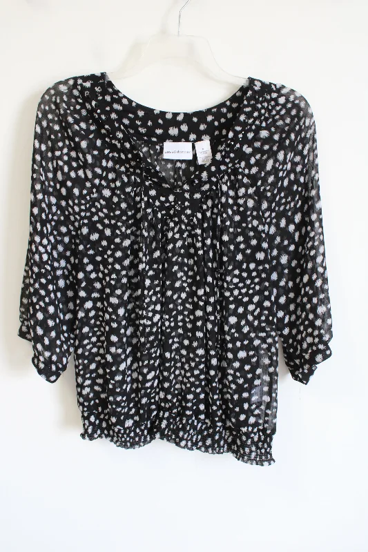 Alfred Dunner Black and White Blouse | 20 Casual Relaxed Blouse