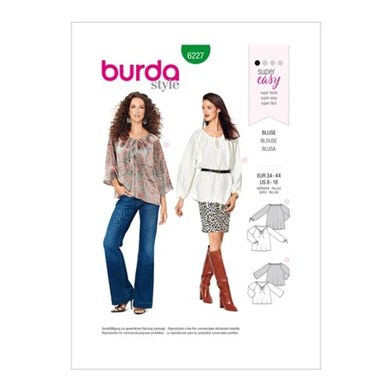 Burda Pattern X06227 Misses' Blouse (8-18) Modern Oversized Blouse