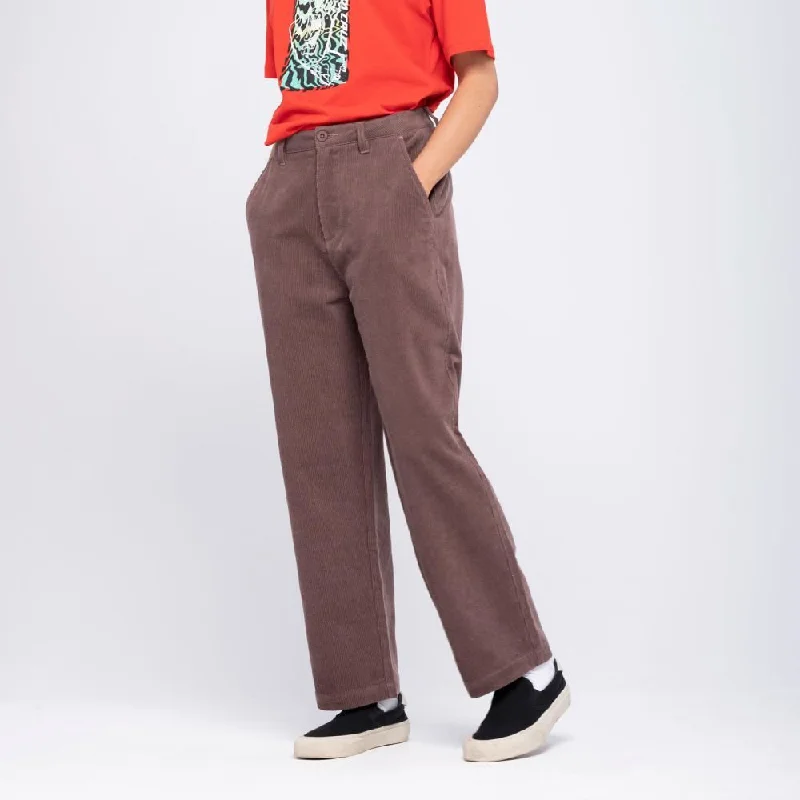 Santa Cruz Womens Pant Nolan Slouch Pant - Brown Cord Trendy Printed Pants