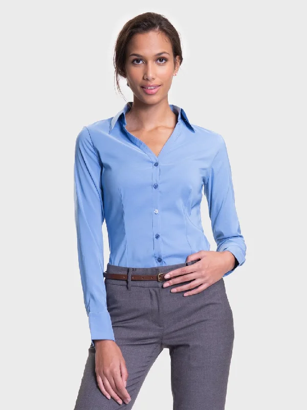 Ladies' Perfect Blouse Long Sleeve - Peri Blue Soft Pastel Blouse