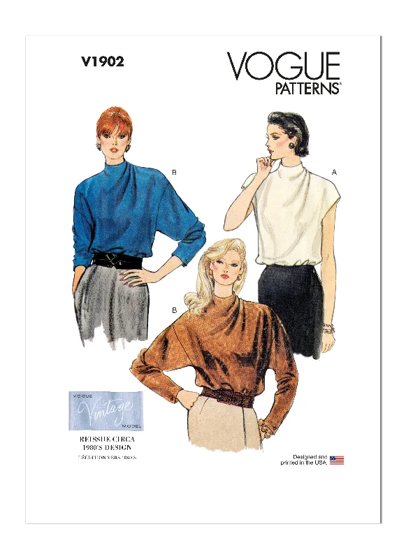 Vogue Pattern V1902 Misses' Blouse Lightweight Tunic Blouse