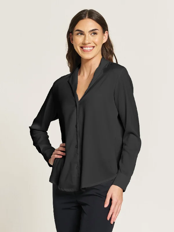 *NEW!  Coming Soon* Ladies' Gwyneth Blouse - Black Feminine Puff Blouse