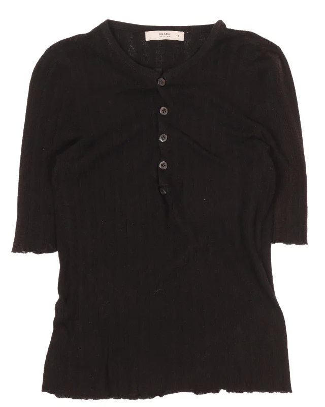 Black Button Blouse Lightweight Linen Blouse