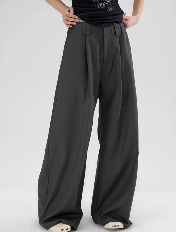 Loose Drape Wide-legged Pants WOO0073 Cozy Full-Length Pants