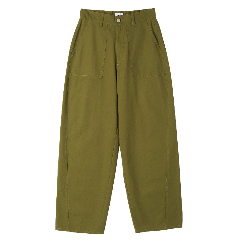 Obey Womens Eugene Utility Pant Moss Green Soft Stretch Trousers