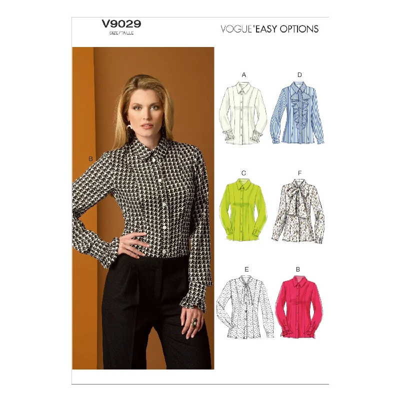 Vogue Pattern V9029 Misses' Blouse Side Tie Blouse