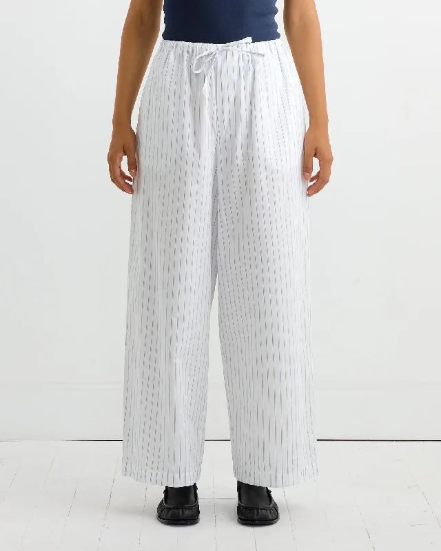 Kolla Pant in White Blue Stripe Modern Stretch Trousers