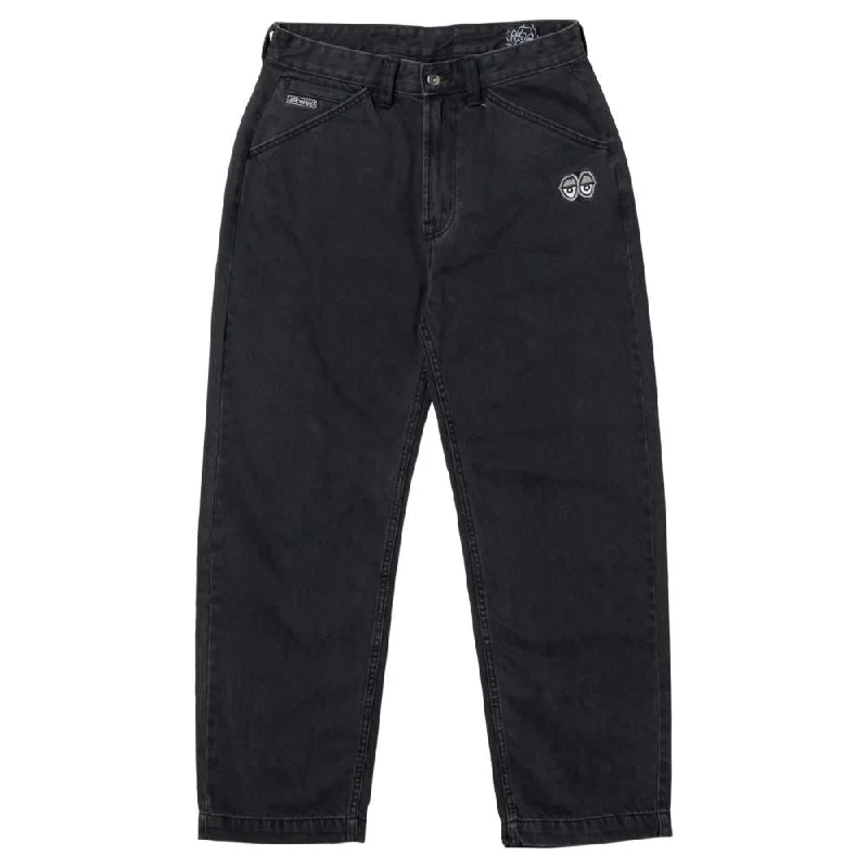 Krooked Pants Eyes Denim Twill Pant - Black Comfortable Denim Trousers