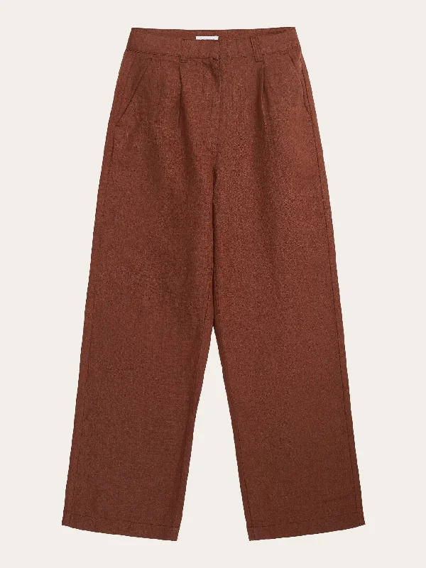 Loose natural linen pants - Tiramisu Stylish Elastic Waist Pants