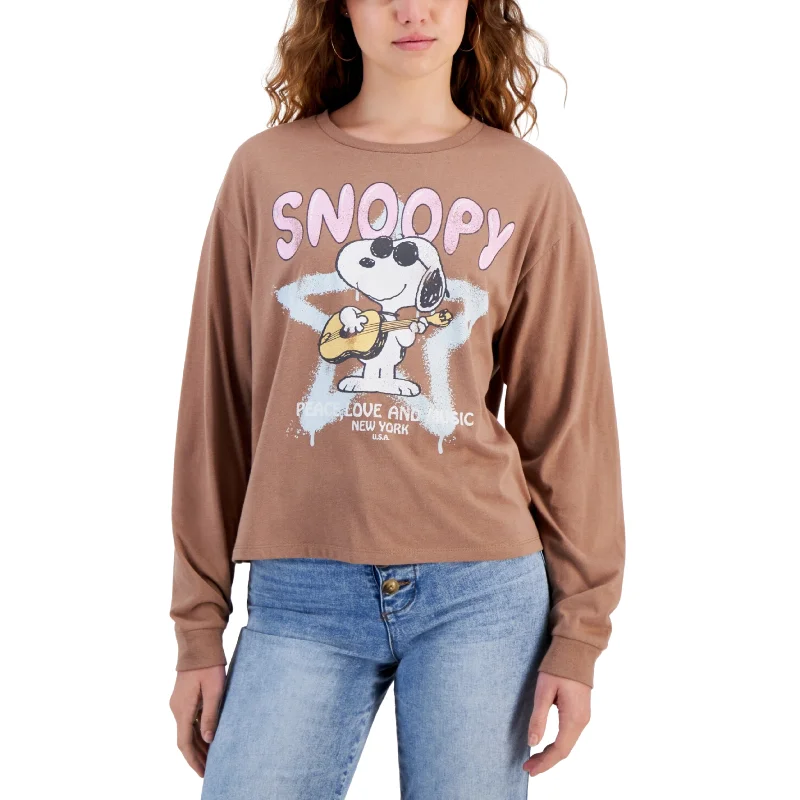 PEANUTS - Snoopy Long-Sleeve Blouse Versatile Layering Blouse