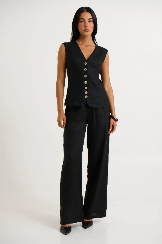 Adalee Pant Black Soft Stretch Trousers