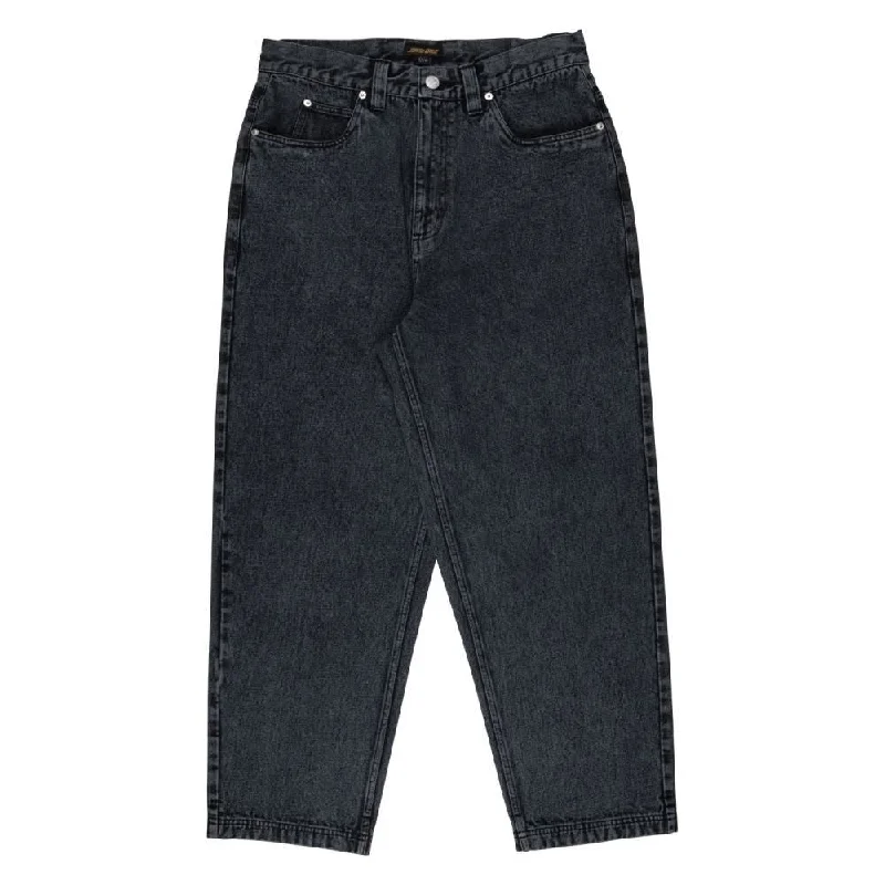 Santa Cruz Pant Big Pants - Black Acid Wash Fashionable Button-Up Pants