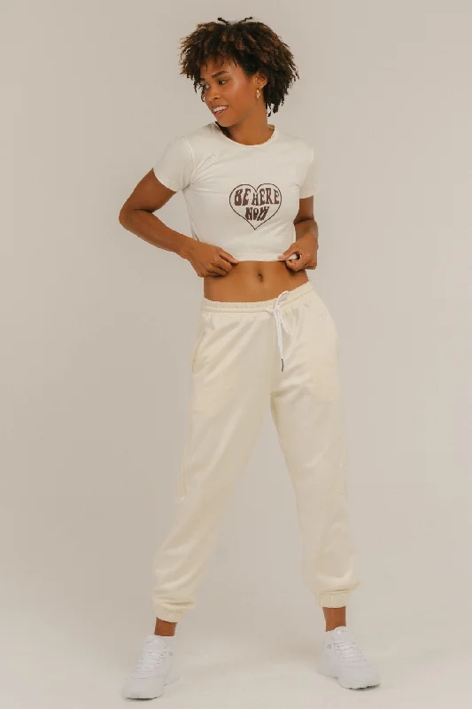 'Be Here Now' Baby Tee + Jorden Pants Set Classic Bootcut Trousers