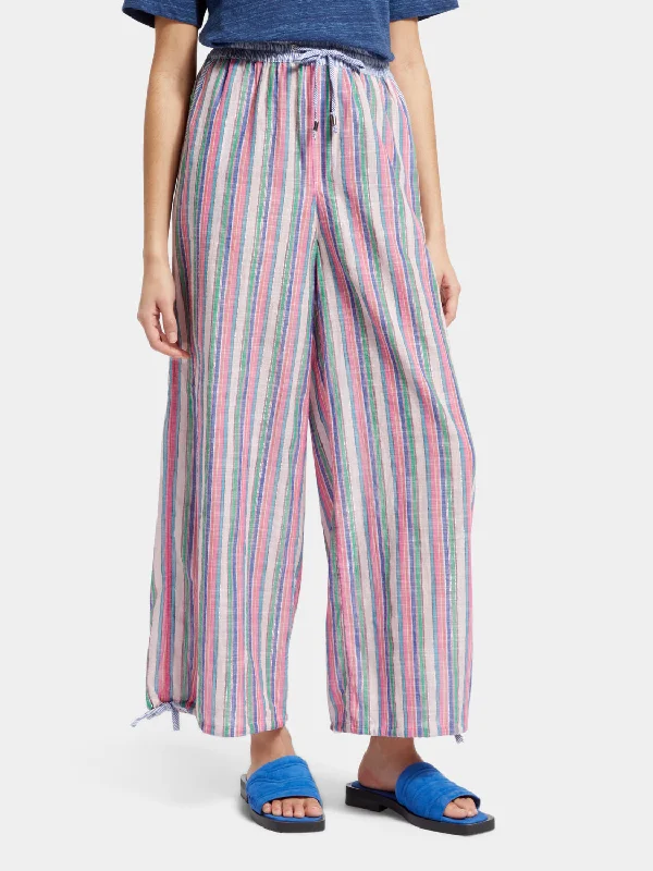 Multicolour lurex striped beach pants Casual Skinny Fit Pants