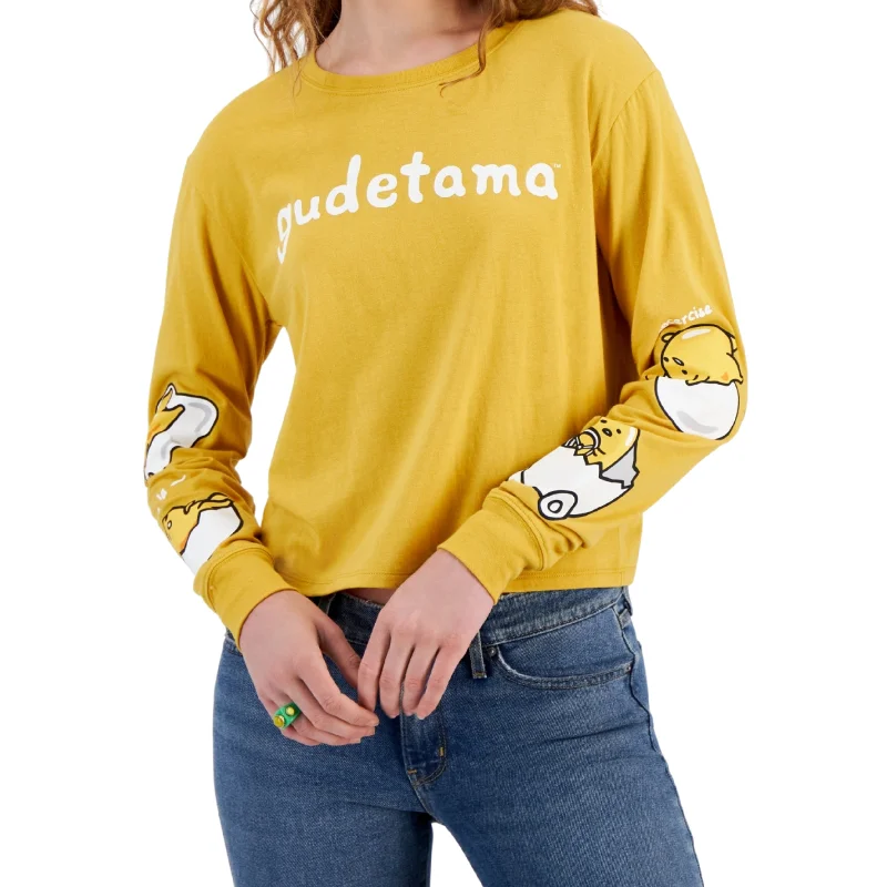 LOVE TRIBE - Gudetama Long-Sleeve Blouse Silky Tunic Blouse